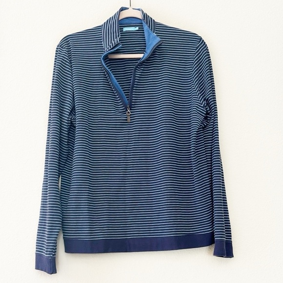 J. McLaughlin 1/4 Zip Athletic Pullover Navy and Sky Blue Size Medium - Picture 9 of 9